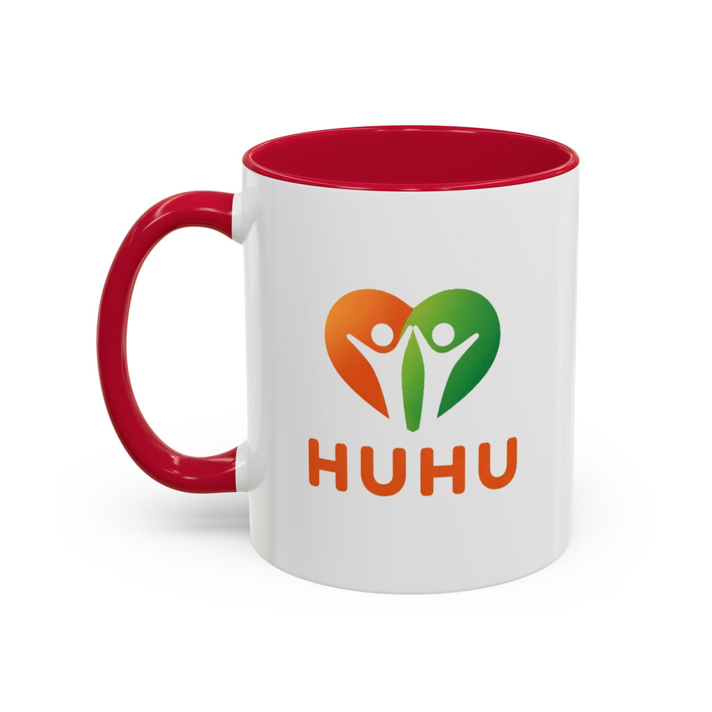 HUHU Heart Logo Coffee Mug (11oz & 15oz) - Colorful Gradient Ceramic Mug