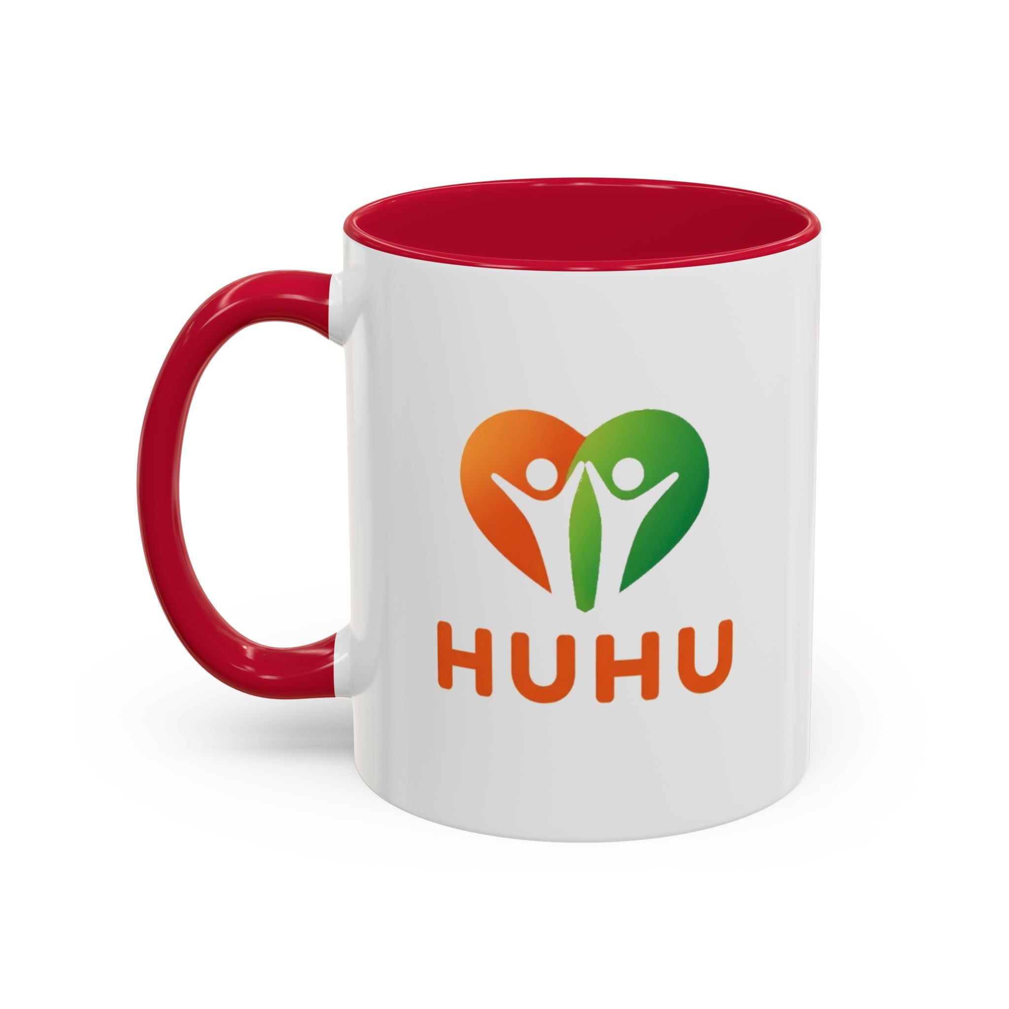 HUHU Heart Logo Coffee Mug (11oz & 15oz) - Colorful Gradient Ceramic Mug