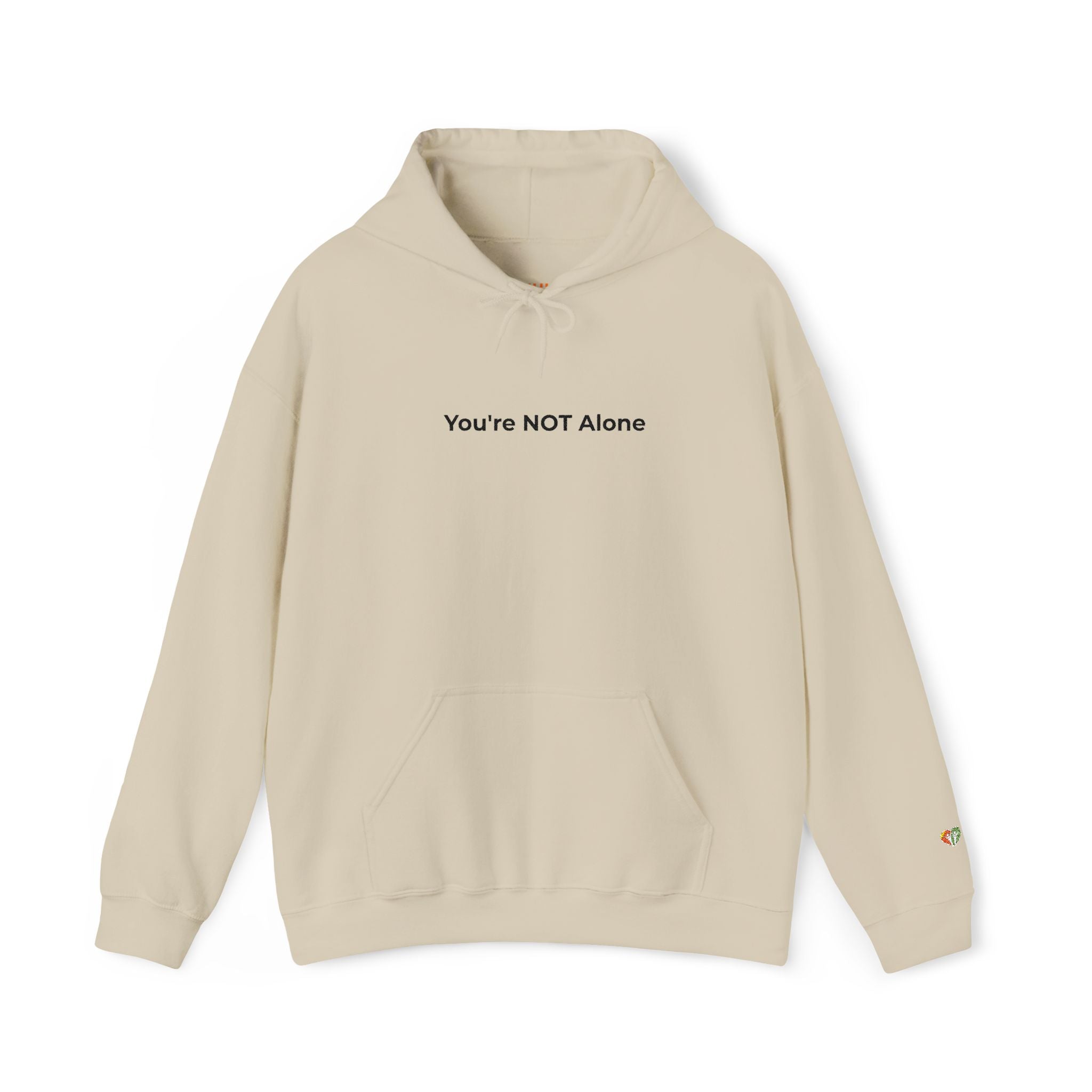 Hoodie — "You're NOT Alone" Minimal Mental Health Support Pullover