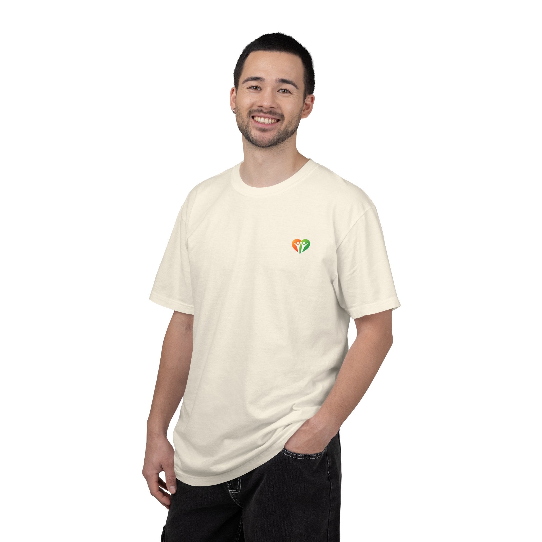 HUHU Heart Logo T-Shirt — Colorful Community Graphic Tee
