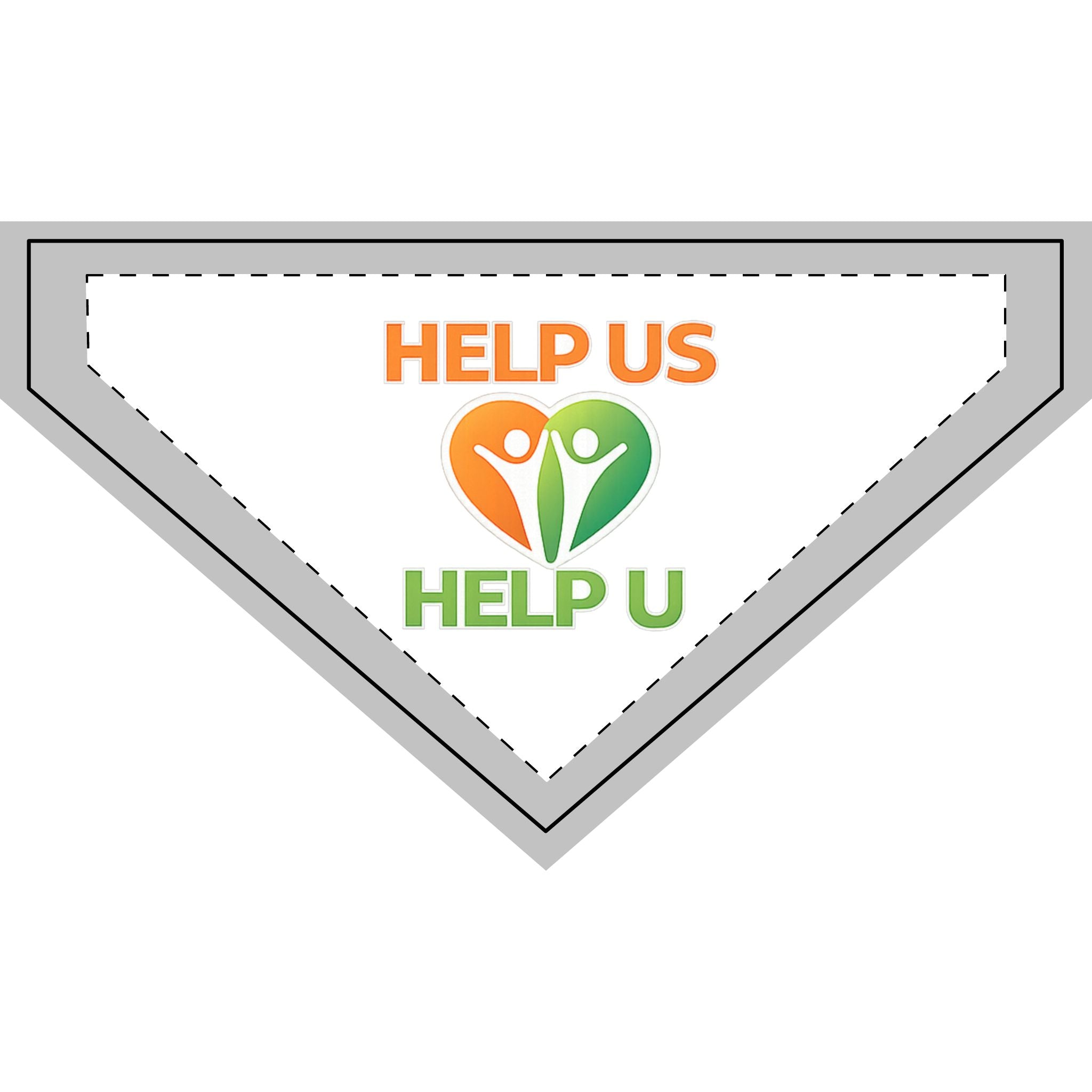 Help Us Help U Clip-On Pet Bandana — White Logo Dog & Cat Scarf