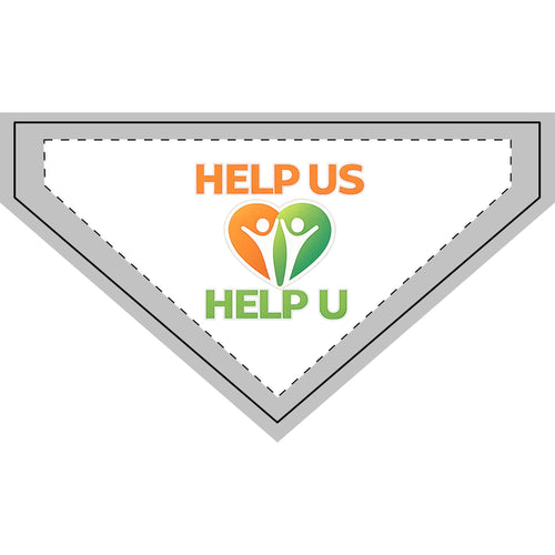 Help Us Help U Clip-On Pet Bandana — White Logo Dog & Cat Scarf