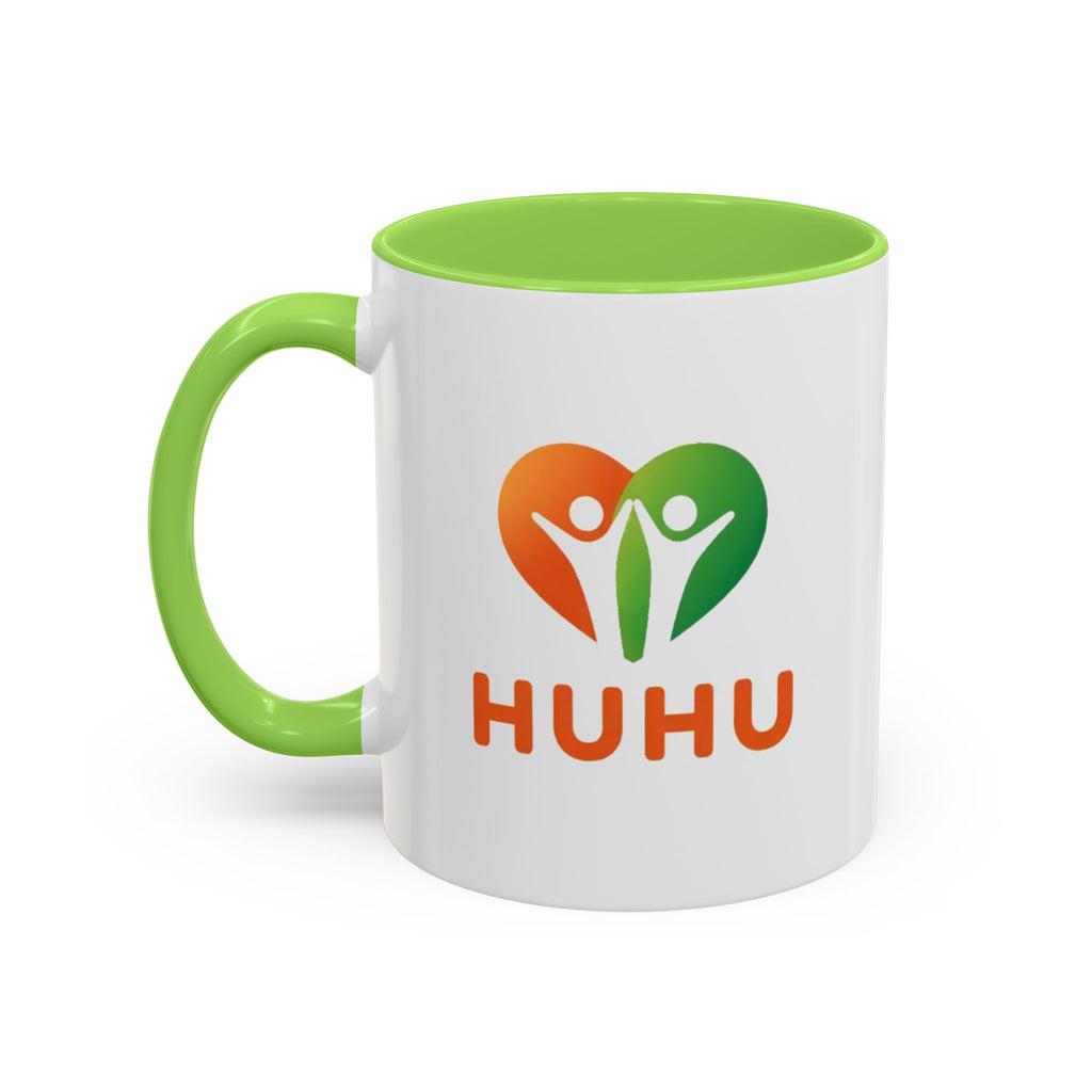 HUHU Heart Logo Coffee Mug (11oz & 15oz) - Colorful Gradient Ceramic Mug