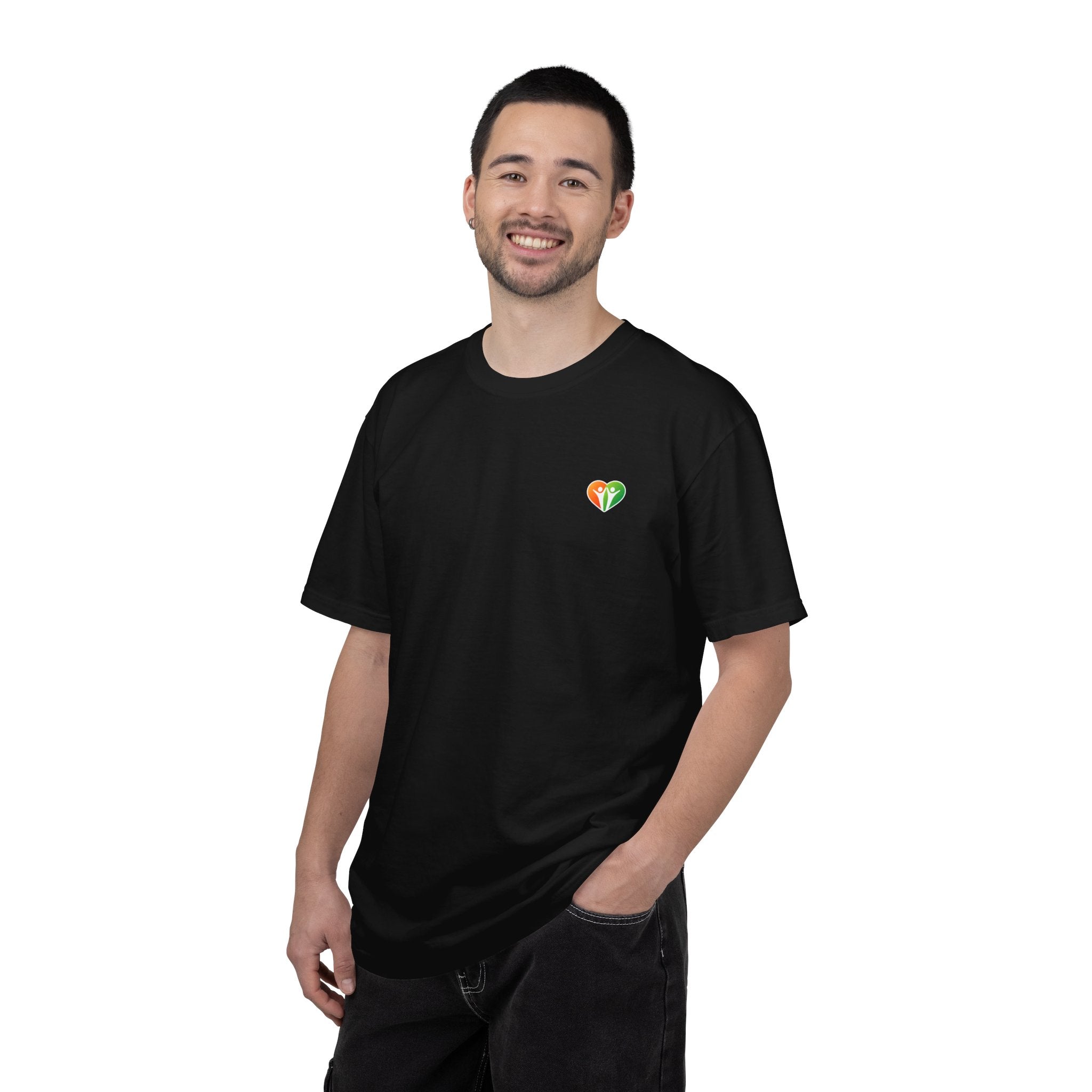 HUHU Heart Logo T-Shirt — Colorful Community Graphic Tee