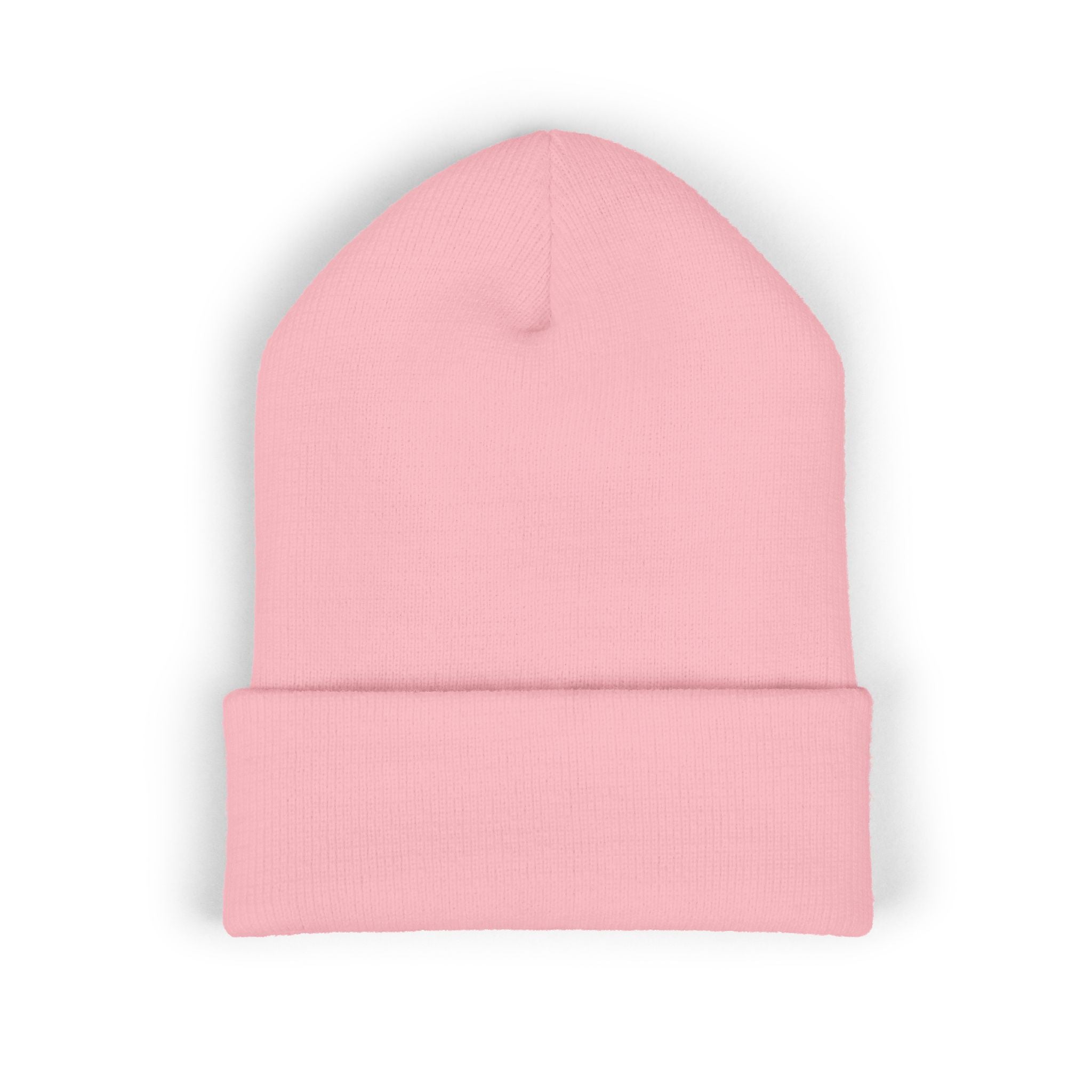 Embroidered HUHU Heart Beanie — Cute Colorful Minimalist Cuffed Hat