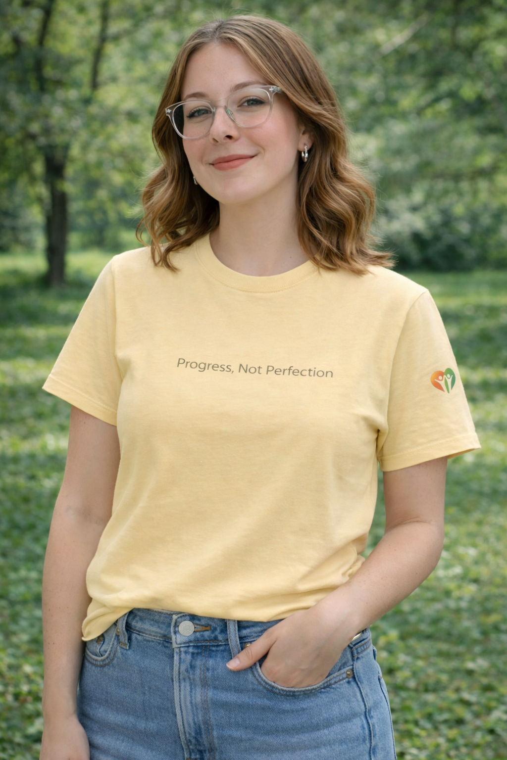 Progress Not Perfection Tee — Minimalist Motivational White T-Shirt