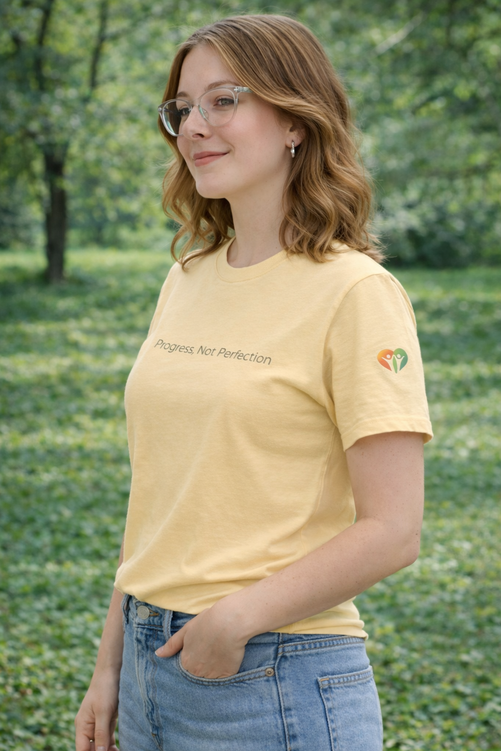 Progress Not Perfection Tee — Minimalist Motivational White T-Shirt