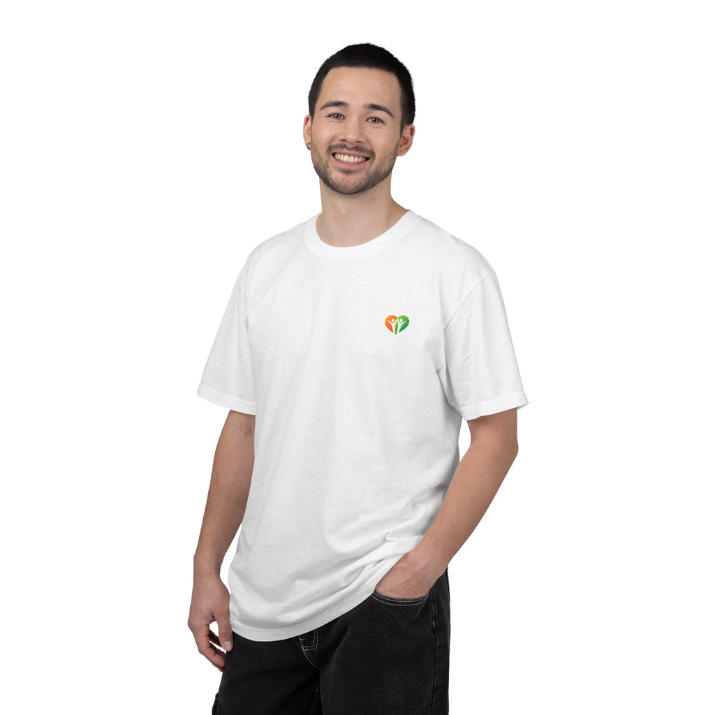 HUHU Heart Logo T-Shirt — Colorful Community Graphic Tee