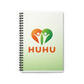 Ruled spiral notebook journal with colorful HUHU heart logo - wellness writing school notes
