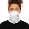 HUHU Logo Neck Gaiter — Lightweight White Face Scarf