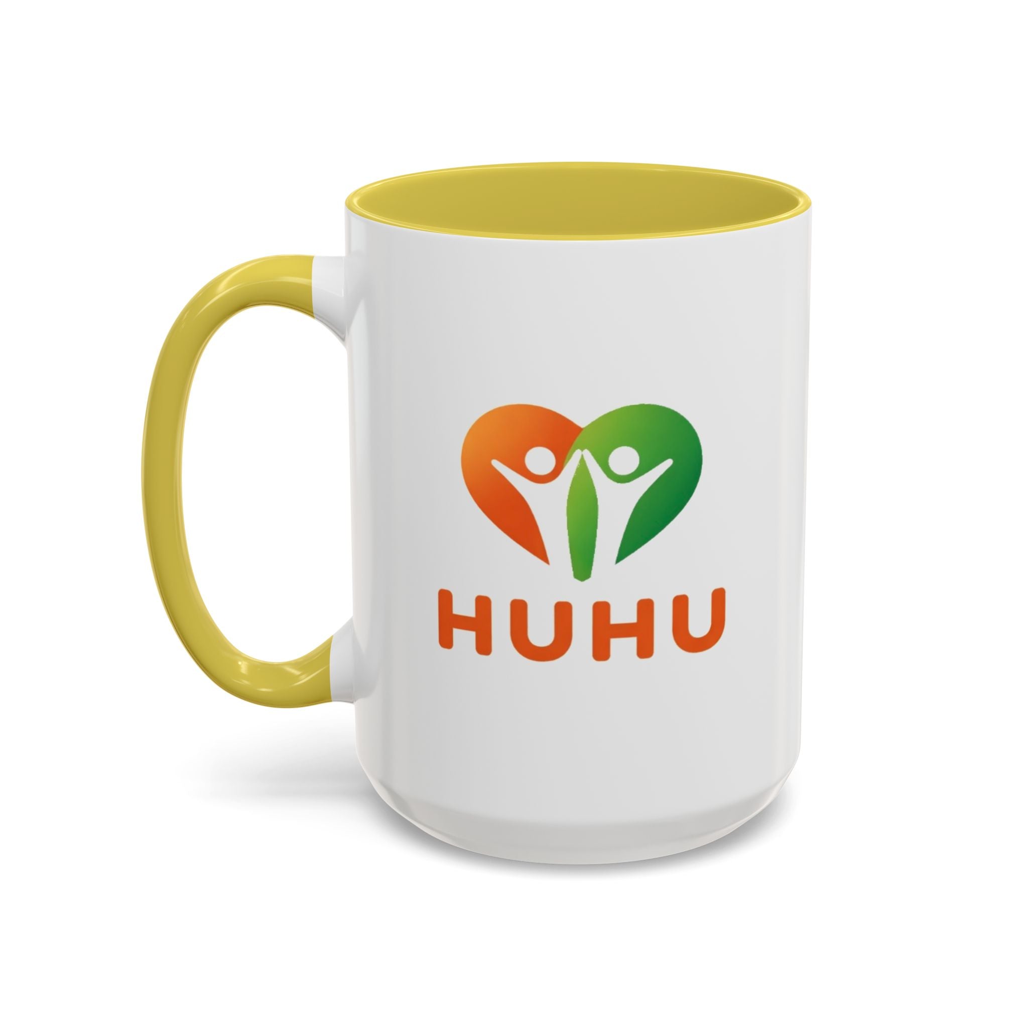 HUHU Heart Logo Coffee Mug (11oz & 15oz) - Colorful Gradient Ceramic Mug
