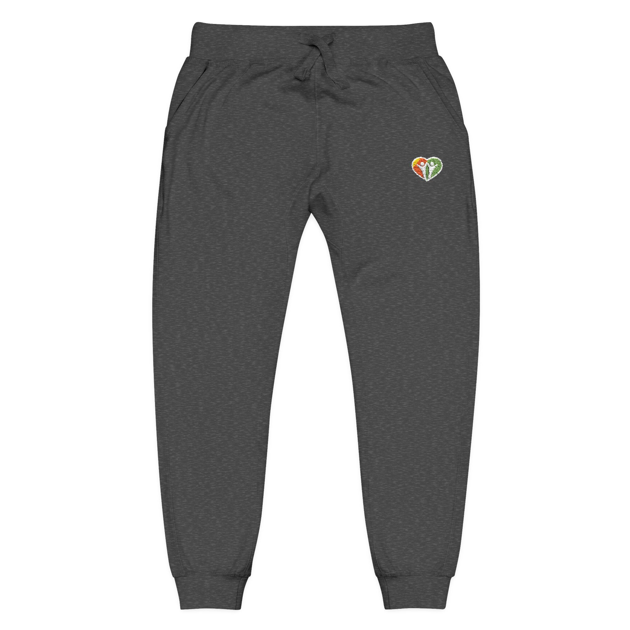 Embroidered Cozy Sweatpants — Small HUHU Heart Logo