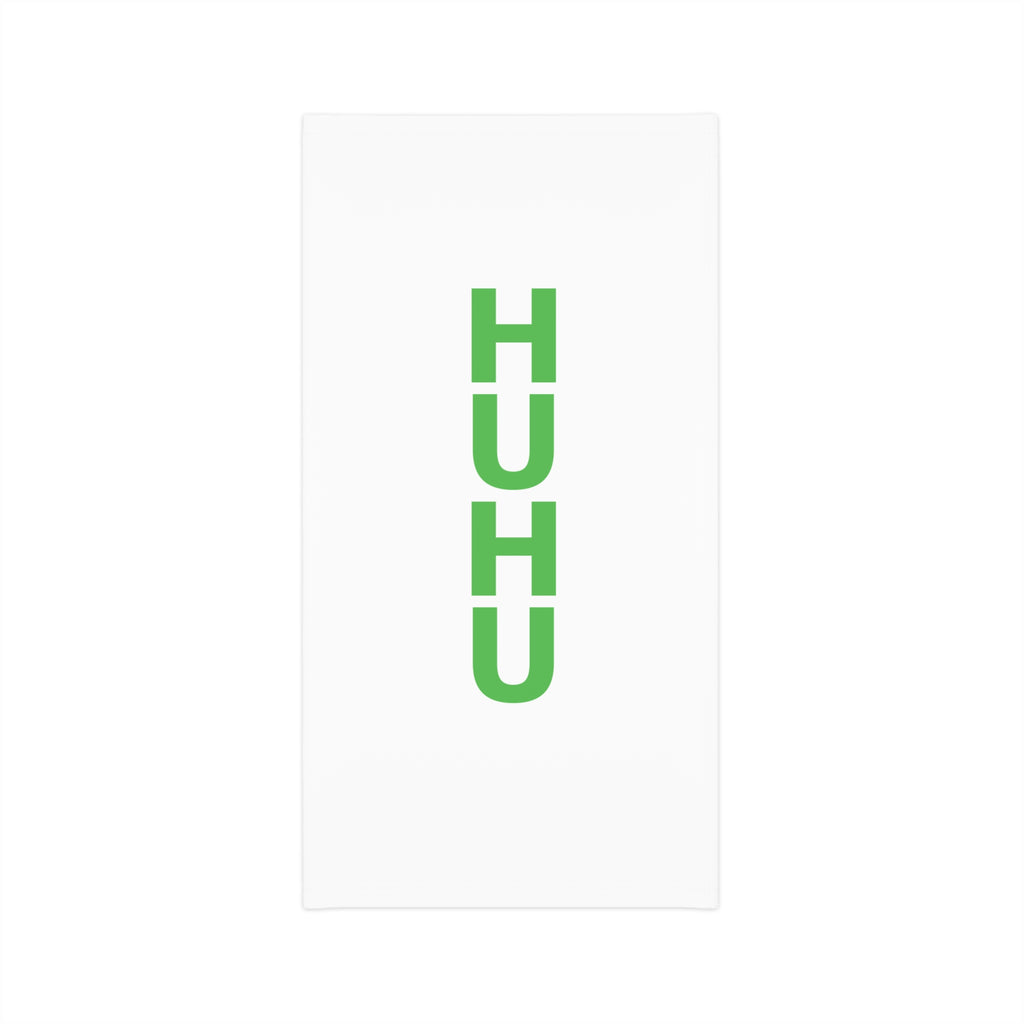 HUHU Logo Neck Gaiter — Lightweight White Face Scarf