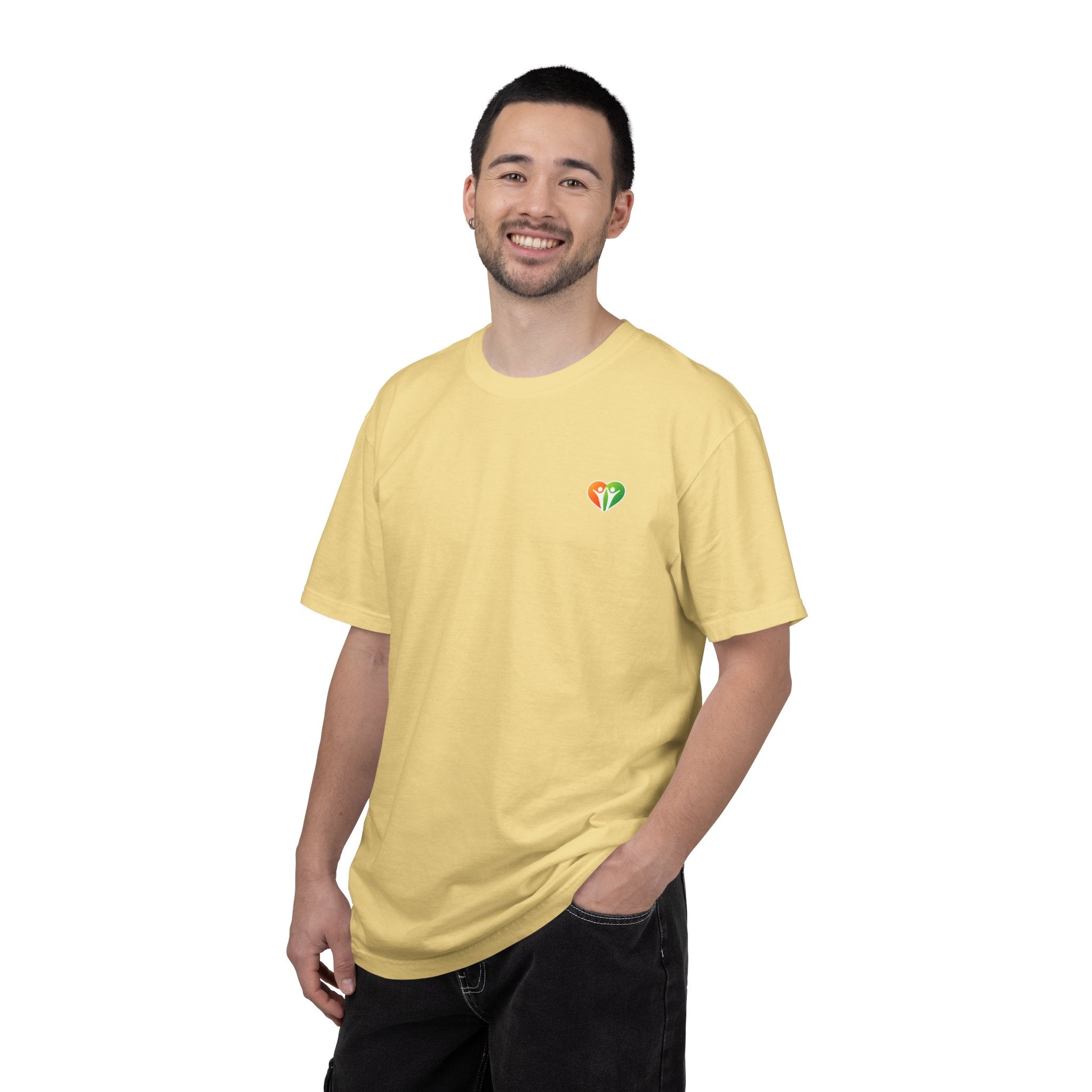 HUHU Heart Logo T-Shirt — Colorful Community Graphic Tee
