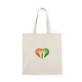 Help Us Help U Natural Tote Bag — Eco-Friendly Reusable Grocery & Market Bag with Heart People Logo