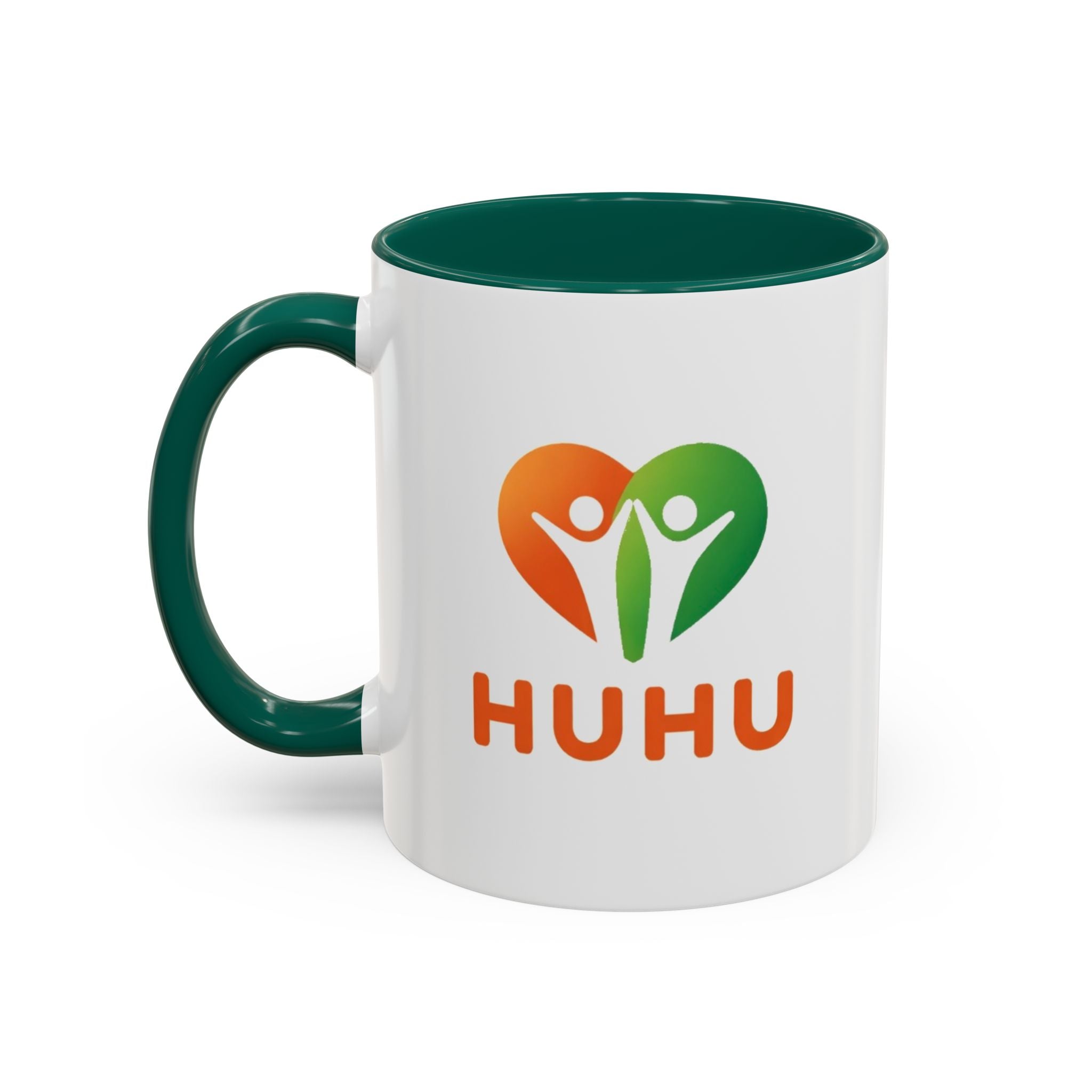 HUHU Heart Logo Coffee Mug (11oz & 15oz) - Colorful Gradient Ceramic Mug