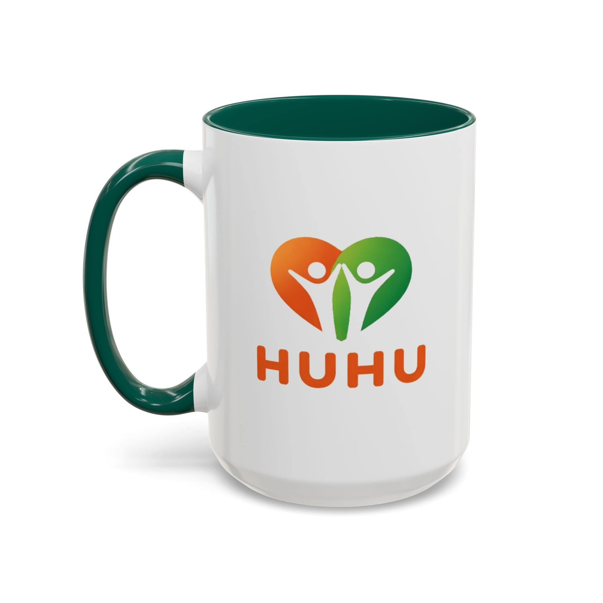 HUHU Heart Logo Coffee Mug (11oz & 15oz) - Colorful Gradient Ceramic Mug