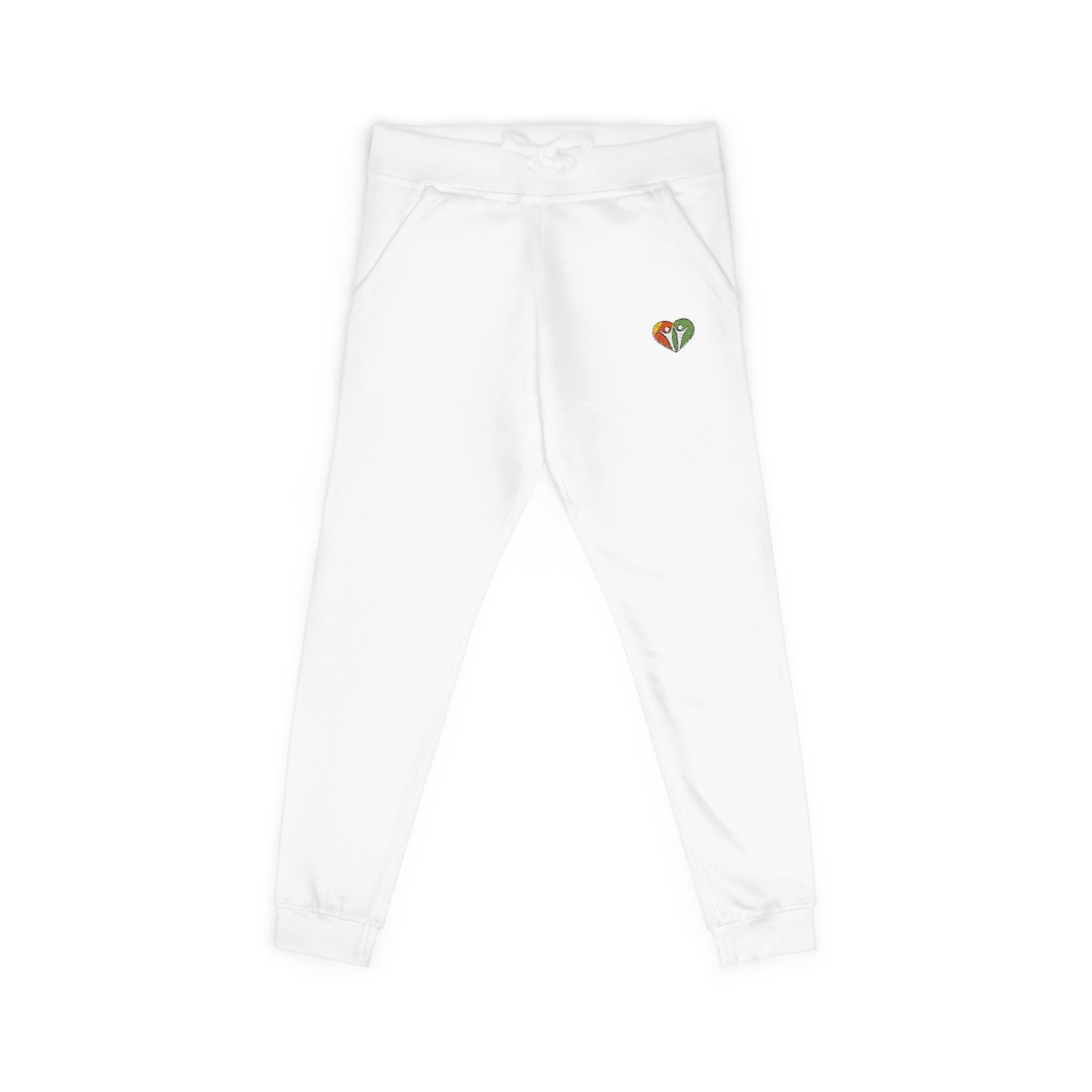Embroidered Cozy Sweatpants — Small HUHU Heart Logo