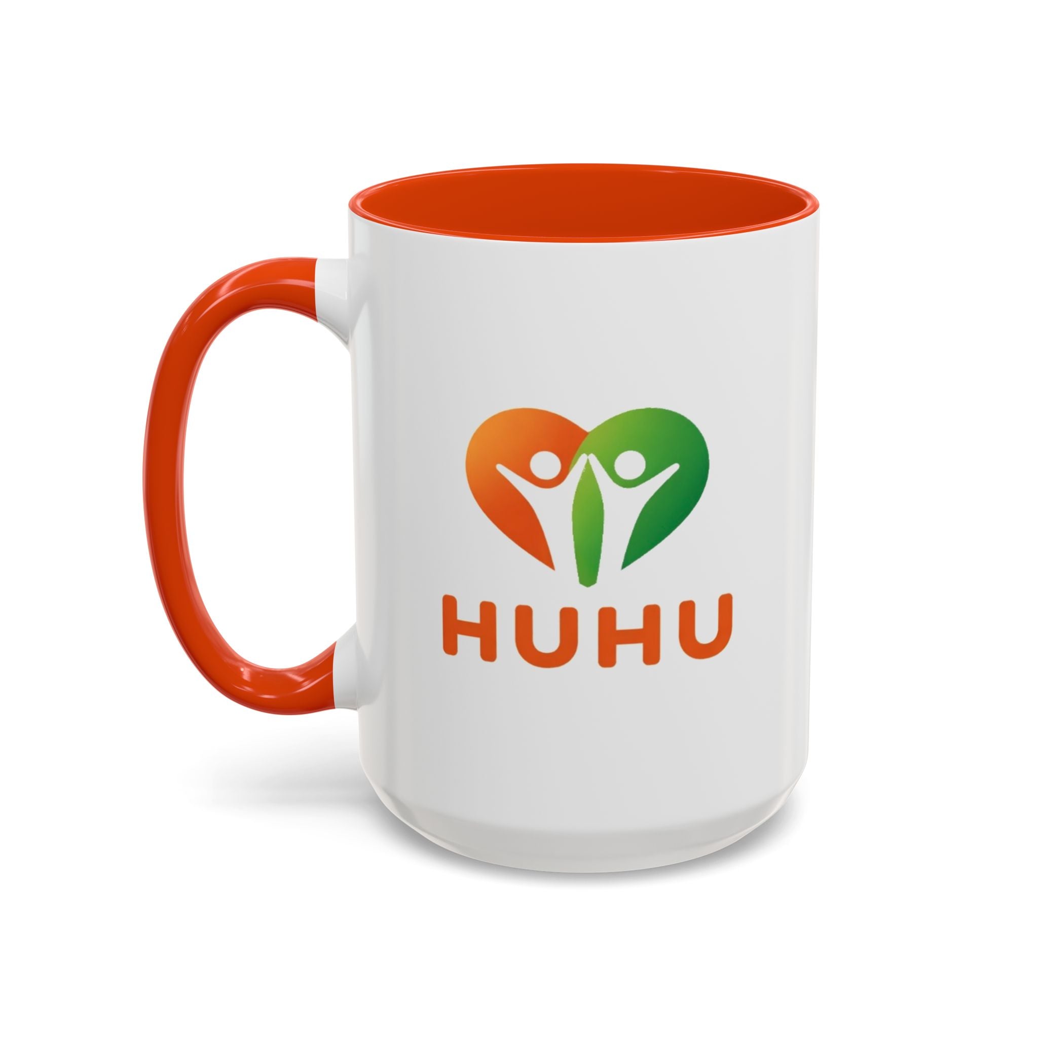 HUHU Heart Logo Coffee Mug (11oz & 15oz) - Colorful Gradient Ceramic Mug