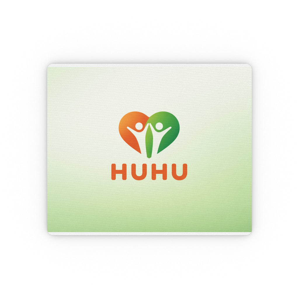 HUHU Logo Rectangular Mouse Pad — Green Gradient Desk Mat