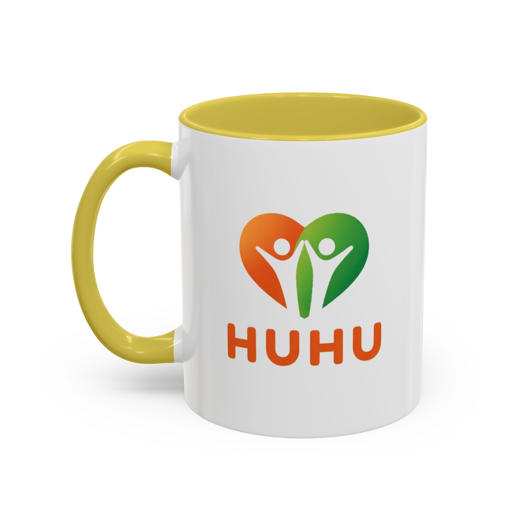 HUHU Heart Logo Coffee Mug (11oz & 15oz) - Colorful Gradient Ceramic Mug