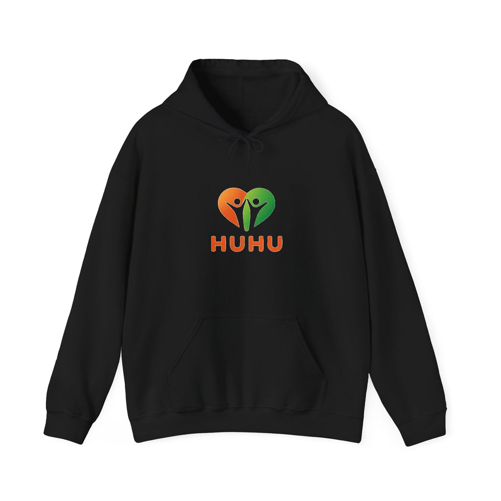 HUHU Heart Logo Hoodie — Colorful Tree of Life Casual Pullover